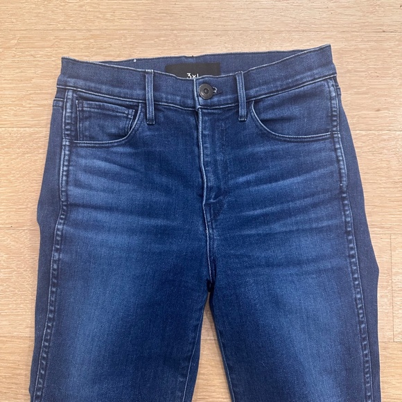 3x1 NYC Eleta 1507 Dark Wash Straight Leg Raw Hem High Waist Jeans Size 25 - Picture 6 of 11